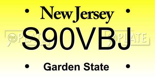 S90VBJ New Jersey License Plate