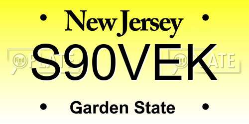S90VEK New Jersey License Plate