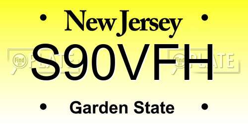 S90VFH New Jersey License Plate