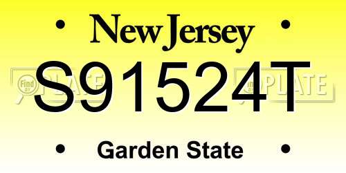 S91524T New Jersey License Plate