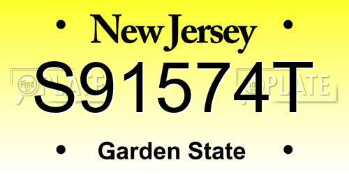 S91574T New Jersey License Plate