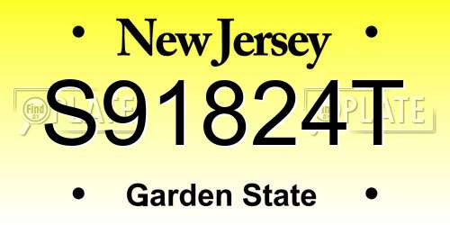 S91824T New Jersey License Plate