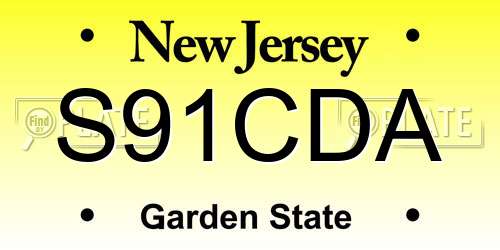 S91CDA New Jersey License Plate