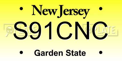 S91CNC New Jersey License Plate
