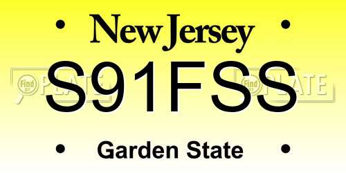 S91FSS New Jersey License Plate