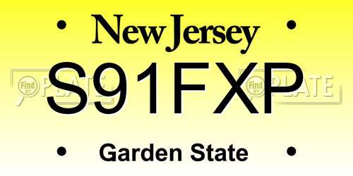 S91FXP New Jersey License Plate
