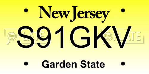 S91GKV New Jersey License Plate