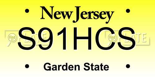 S91HCS New Jersey License Plate