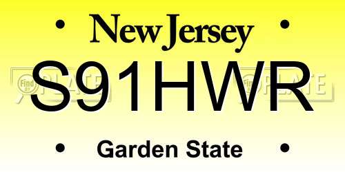 S91HWR New Jersey License Plate