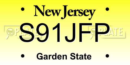 S91JFP New Jersey License Plate