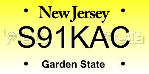 S91KAC New Jersey License Plate