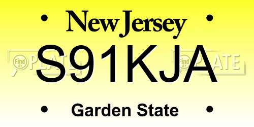 S91KJA New Jersey License Plate