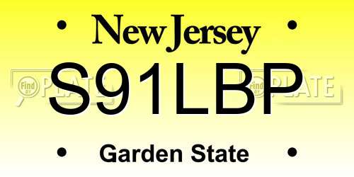 S91LBP New Jersey License Plate