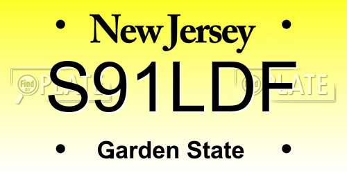 S91LDF New Jersey License Plate