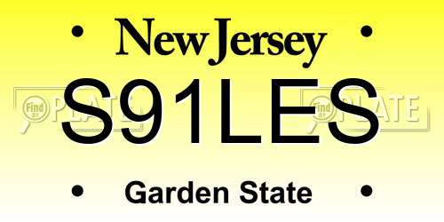 S91LES New Jersey License Plate
