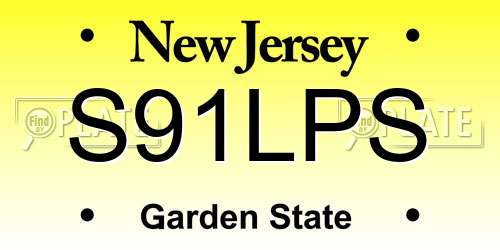 S91LPS New Jersey License Plate