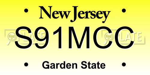 S91MCC New Jersey License Plate