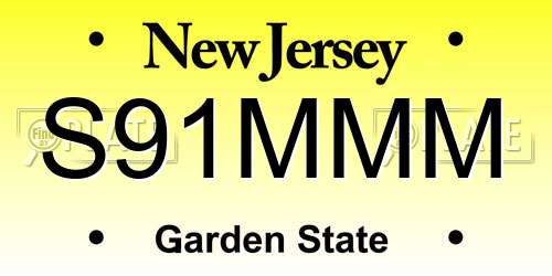 S91MMM New Jersey License Plate