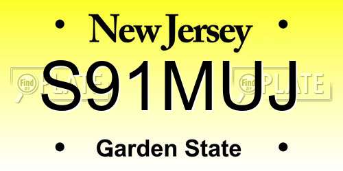 S91MUJ New Jersey License Plate
