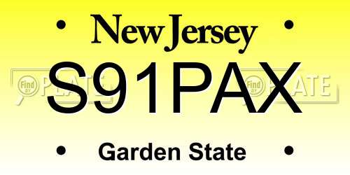 S91PAX New Jersey License Plate
