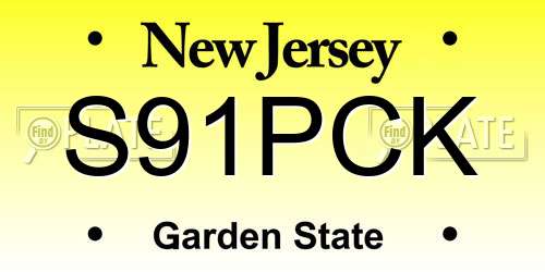 S91PCK New Jersey License Plate