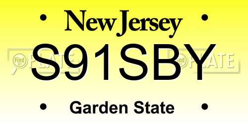 S91SBY New Jersey License Plate