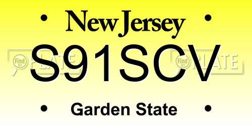 S91SCV New Jersey License Plate