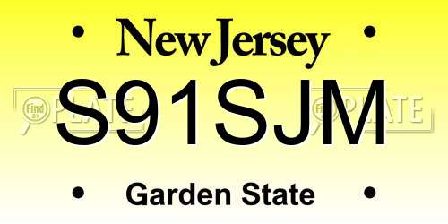 S91SJM New Jersey License Plate
