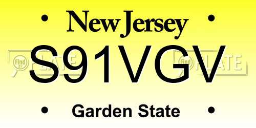S91VGV New Jersey License Plate