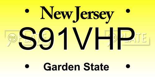 S91VHP New Jersey License Plate