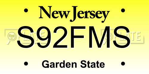 S92FMS New Jersey License Plate