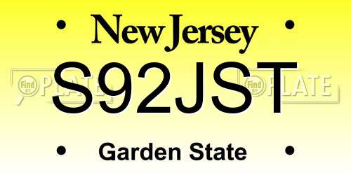 S92JST New Jersey License Plate