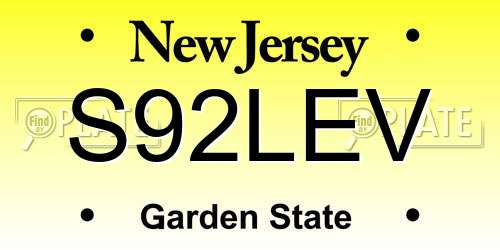 S92LEV New Jersey License Plate