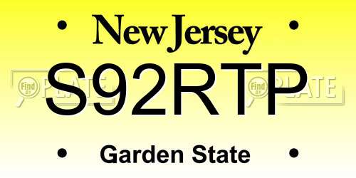 S92RTP New Jersey License Plate