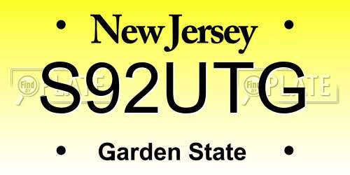S92UTG New Jersey License Plate