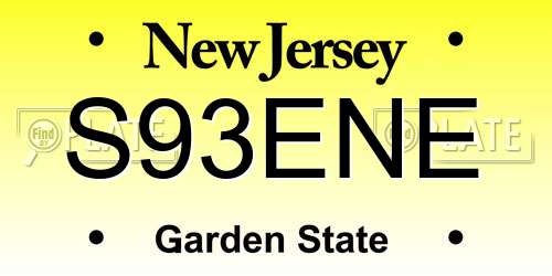 S93ENE New Jersey License Plate