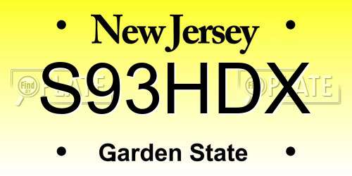 S93HDX New Jersey License Plate