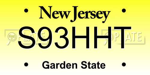 S93HHT New Jersey License Plate