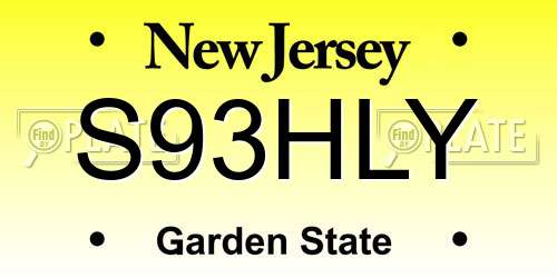 S93HLY New Jersey License Plate