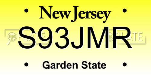 S93JMR New Jersey License Plate