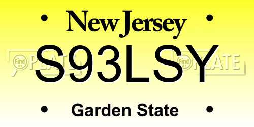 S93LSY New Jersey License Plate