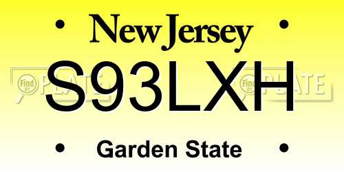 S93LXH New Jersey License Plate