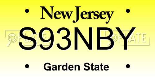 S93NBY New Jersey License Plate
