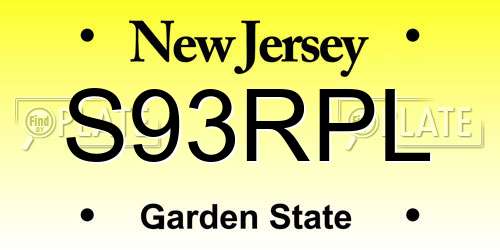 S93RPL New Jersey License Plate