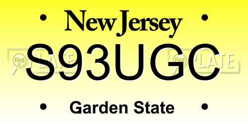 S93UGC New Jersey License Plate