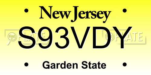 S93VDY New Jersey License Plate