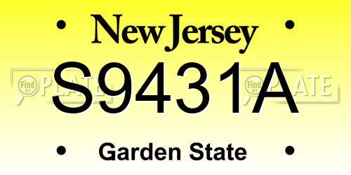 S9431A New Jersey License Plate