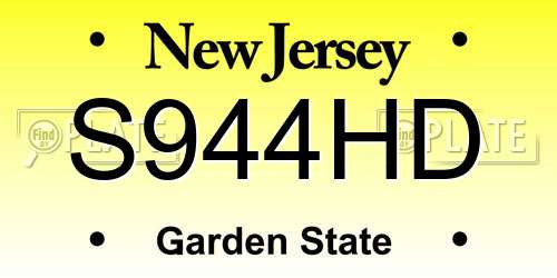 S944HD New Jersey License Plate