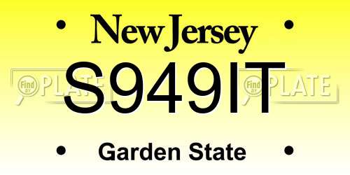 S949IT New Jersey License Plate