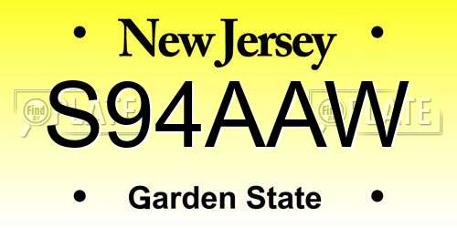 S94AAW New Jersey License Plate
